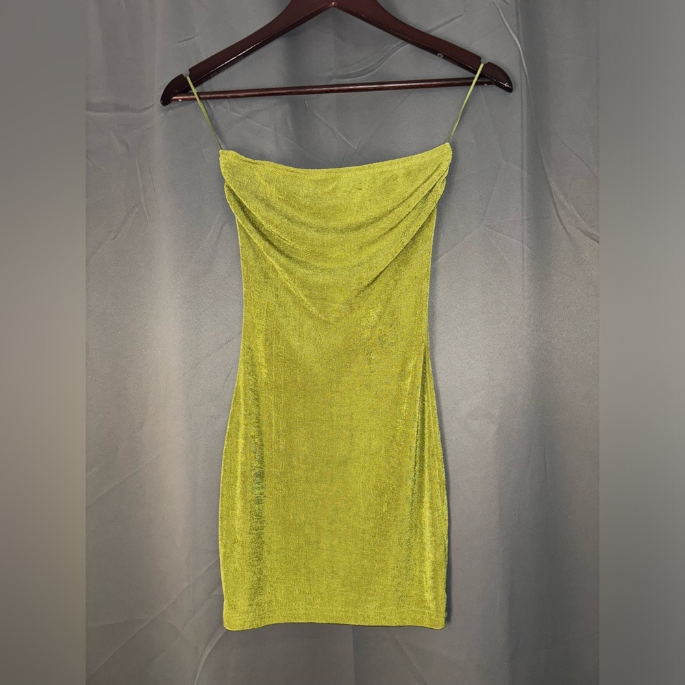 Princess Polly Strapless Mini Dress - Olive Green